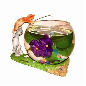 1X Decorative Betta Fish Bowl  cats tels