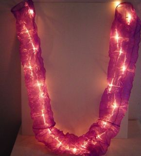 Purple Organza Hanging Column Tube Fairy Light String 2 Meters Long