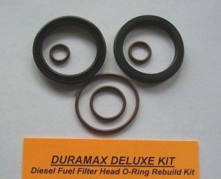 Duramax Deluxe Fuel Filter Head Rebuild Kit Seals and Viton O Rings
