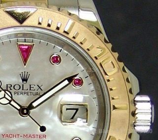 ROLEX   Gold SS YachtMaster Mother Of Pearl RUBY 16623 SANT BLANC