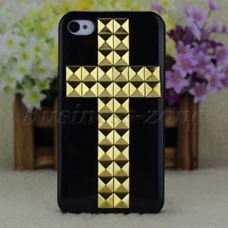 Bling Pyramid Studded Punk Stud Rivet Hard Back Case Cover For iPhone4