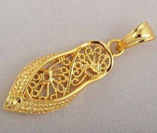Exquisite 9K Yellow Gold Filled Princess Shoe Pendant,P088