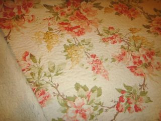 Hydrangea & Roses Quilted Double Sided Cotton Blend Fabric Richloom