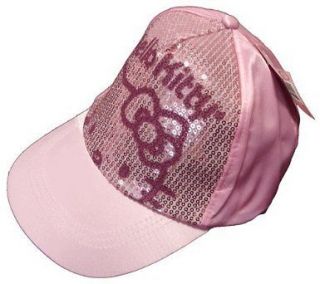 Hello Kitty Sequin Sun Baseball Fashion Cap Pink For Girls Ladies