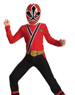 Boys Power Rangers Red Samurai Kids Halloween Costume