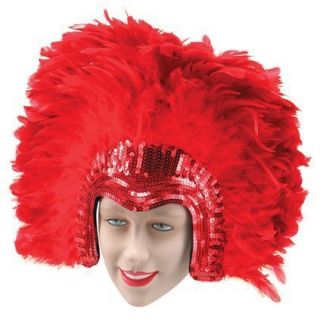Mardi Gras Notting Hill Carnival Festival Feather Headdress RED