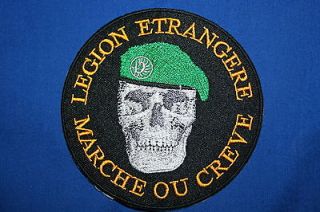 FRENCH FOREIGN LEGION ETRANGERE SKULL MARCH OR DIE CLOTH PATCH