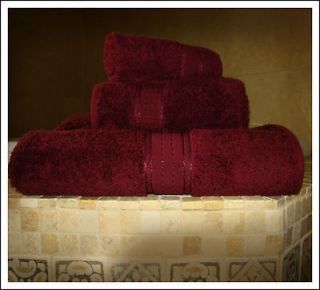 Sets Heavy and Soft Bath Towels Maroon 100% Egyptian