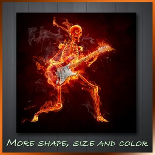 Fender Stratocaster Guitar Skeleton On Fire  Modern Contemporary