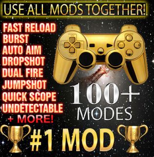 Gold PS3 10000 Mode Jitter Rapid Fire Modded Controller Black Ops 2