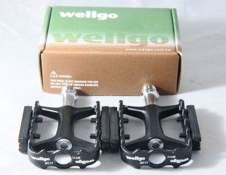 New In Box Wellgo M 111 MTB Bike Pedals 9/16 240g  BLACK