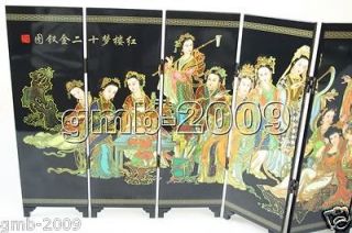 Exquisite Chinese Art Screen Byobu 6 Fan Twelve Beauties A Dream In