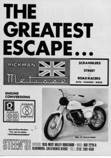 1970 Rickman Metisse Mk IV Scrambler Motorcycle Original Ad
