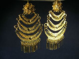 Traditional Brass Filigree Earrings from Mexico item f11