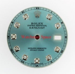 Mens Rolex Datejust Quickset Ice Blue Diamond Dial Stainless Steel #
