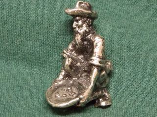 Cast Pewter Sculpture Of Gold Miner Panning for Gold Mini. BIN $15.00