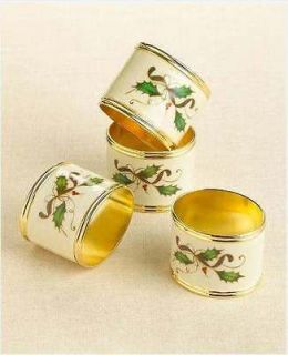 Lenox Holiday Nouveau Napkin Rings/Set of 4/New in Box