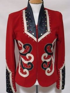 NEW 1849 Ranchwear #7104 Red, Black & Taupe Swirl Horse Show Jacket