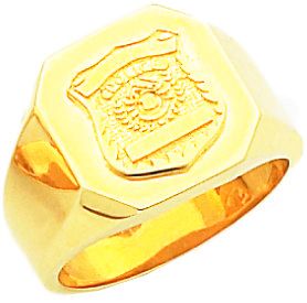 Mens 10k 14k Gold Police Officer Badge Ring