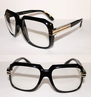 Design Clear Lens Glasses Run DMC Old School Black gold Retro Gazelle