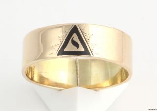 Degree Masonic Scottish Rite Band   14k Yellow Gold Ring 7.4mm 6.4g