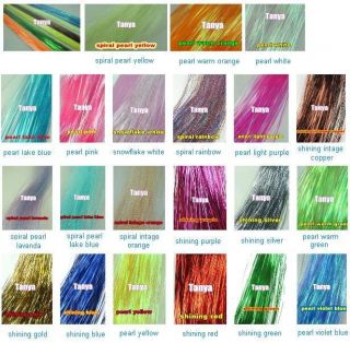 28 Salon Silk Hair Tinsel 1 Pack 250 Strands, 21 Colors selectable