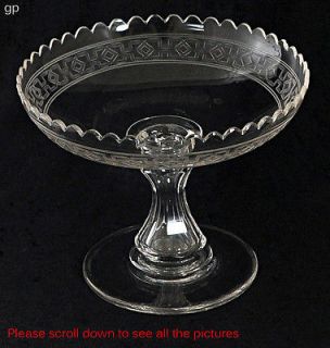 Lovely Antique Cut Glass Compote/Pedestal Dish American or English Mid