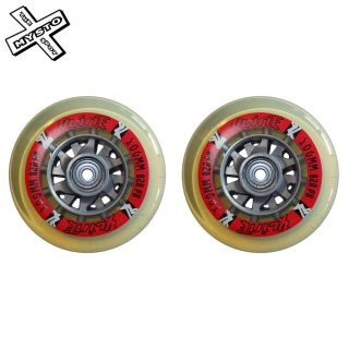 TWO XLINE REPLACEMENT SCOOTER WHEELS X2 100MM 82A + ABEC 5 BEARINGS