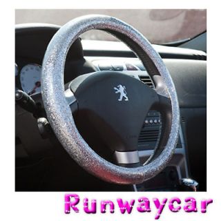 Runwaycar Steering wheel cover Bling Silver Size  L 