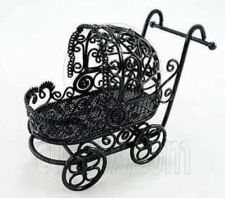 Black Wire Nursery Baby Stroller Pram 112 Dolls House Dollhouse