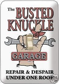 BUSTED KNUCKLE GARAGE LIGHT SWITCH SINGLE PLATE COVER