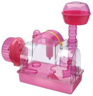 Pink Hamster Home.Fun Tubes.Gerbil Exercise Wheel.Family Pet Cage