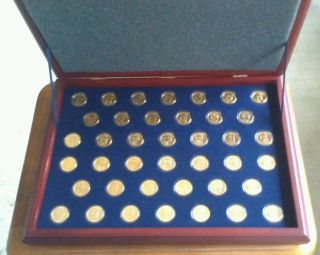 2007 2011 Presidential $1 Dollar 24KT Gold Plated D P Mint 40 Coin Set