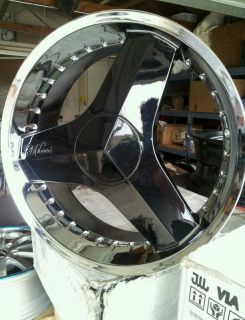 22 inch Wheels Rims Millani Blade Black Chrome 4 Lip