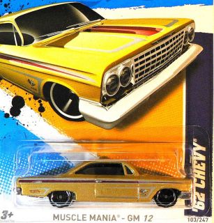 Hot Wheels 2012 Muscle Mania GM 62 Chevy Gold J Case