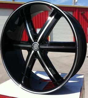 24 inch Wheels Tires U2W55 Black Sierra 2007 2008 2009 2010 2011 2012