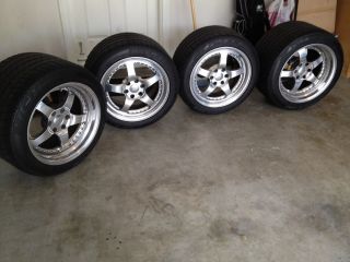 Set of 17 inch HRE 545R Wheels Rims with Michelin Sport Tires Used on