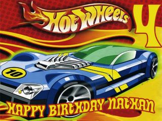 Hot Wheels Edible Birthday Cake Image Icing Topper