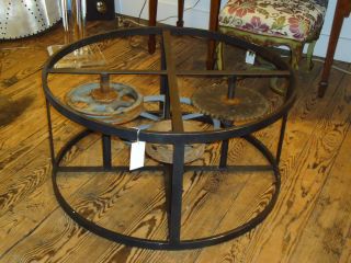 Industrial Coffeetable with Wheels and Gears