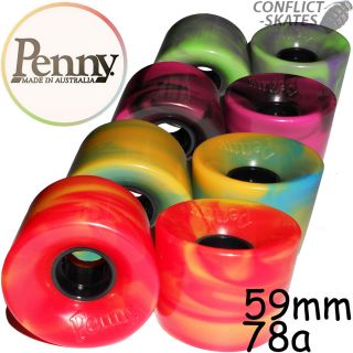 Penny 59mm 78A Skateboard Cruiser Wheels Swirly Fast Soft x4 Choose