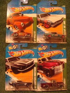 HOT WHEELS 2012 TREASURE HUNT LOT OF 4 52 CHEVY  WILLYS CHEVELLE