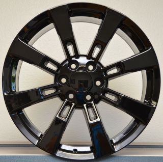 Denali Escalade Sierra Yukon Tahoe Wheels Rims Set Gloss Black