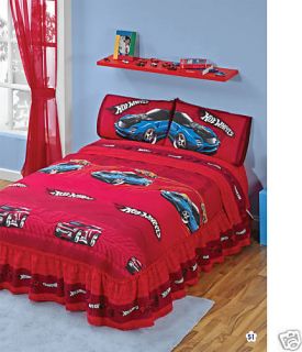 New Hot Wheels Bedspread Bedding Set Twin 4 Pcs