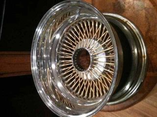 Dayton 15 x8 72 Spoke Gold Spokes Pre Stamp 4 Rims Only No Accessories