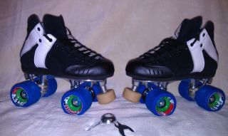  skates MG2 black medium size 5 bzerk mad man wheels 91a roller derby