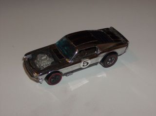 Hot Wheels redline vintage 1969 Mustang Boss Hoss Chrome black stripes