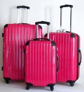  Luggage Set Hard Rolling 4 Wheels Spinner Travel Upright ABS Pink