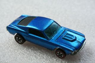 1968 Hot Wheels Redline Custom Mustang Louvered Blue