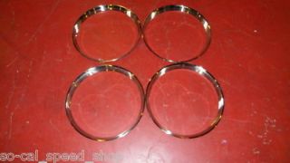 VTG STYLE 15 RIBBED BEAUTY TRIM RING SET FITS EARLY FORD CAR TRUCK RAT