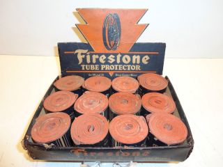 NOS Firestone 19 21 Rim Tire Tube Protectors Early Piece Gas Station